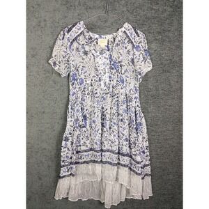 Maeve By Anthropologie Mini Dress Womens 0 Floral Spring Ruffle Short Sleeve